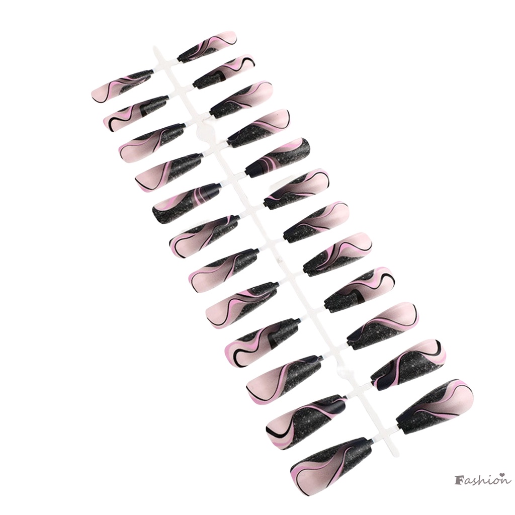 Móng Tay Giả Màu Đen Phong Cách Pháp Thời Trang