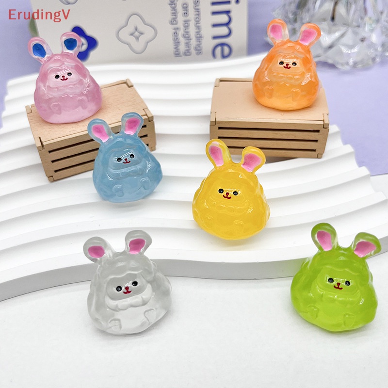 [ErudingV] Tượng Thỏ Ba Chiều Mini Bằng Nhựa Resin Dạ Quang Dễ Thương Để Bàn Trang Trí Nội Thất / Xe Hơi / Nhà Cửa [Mới]