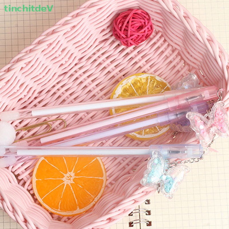 1 Bút Mực Gel Ngòi 0.5mm Đính Kim Sa Hình Bướm Sáng Tạo Màu Sắc Ngẫu Nhiên Dành Cho Học Sinh