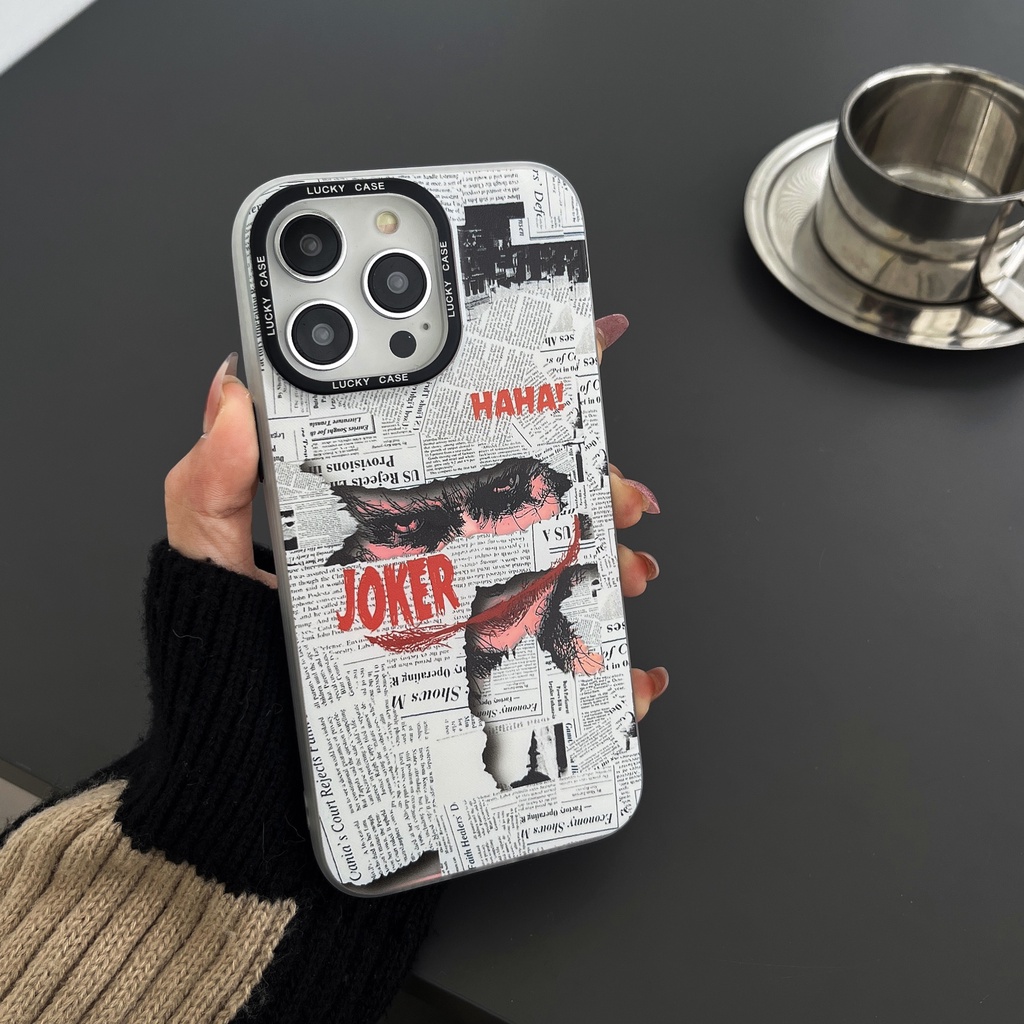 Ốp Điện Thoại TPU Mềm Trong Suốt Hai Mặt Chống Rơi Họa Tiết Nhãn Hiệu Chú Hề Cho iPhone 14 13 12 11 Pro Max