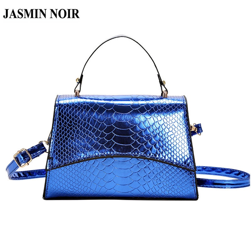 Túi Xách JASMIN NOIR Đeo Chéo Vai Họa Tiết Da Rắn Khóa Bấm Đơn Giản Cho Nữ