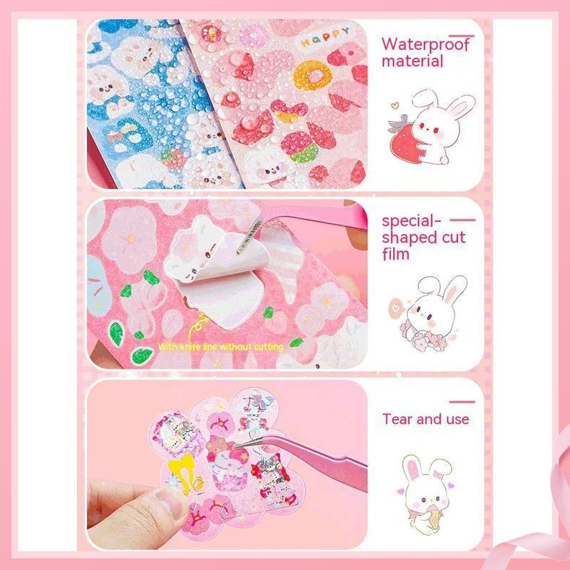 Guka Nhãn Dán Laser Trang Trí Sổ Tay diy Hình Cô Gái Trái Tim Phong Cách ins