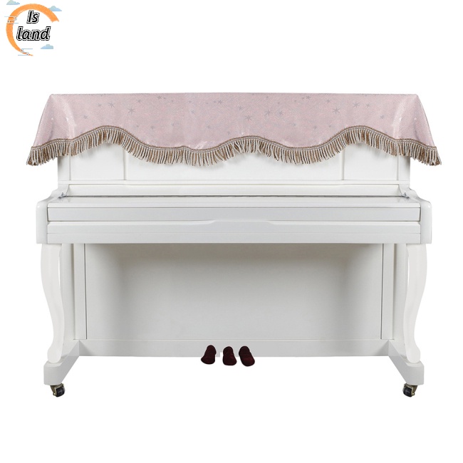 Vỏ Bọc Đàn Piano 88 Phím Đơn Giản Màu Trơn Phối Tua Rua Chống Bụi