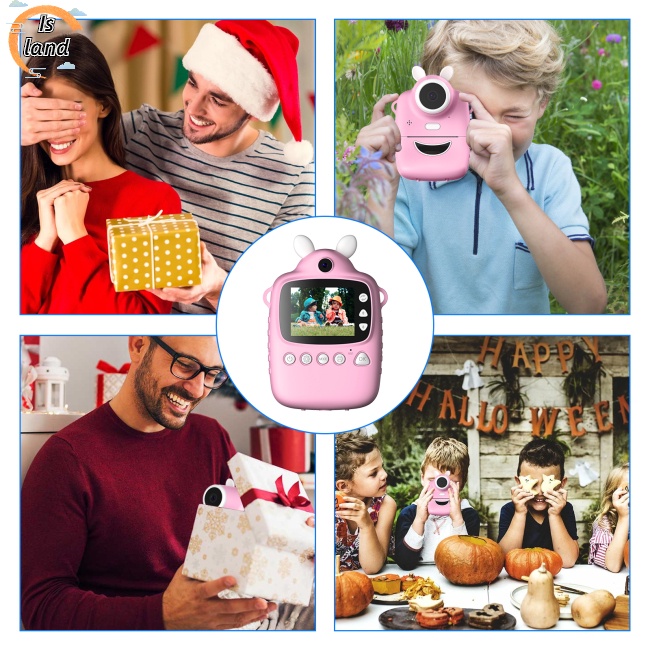 Máy Ảnh Tức Thì P1 Mp3 2.4-inch HD In Họa Tiết Dành Cho Bé Gái