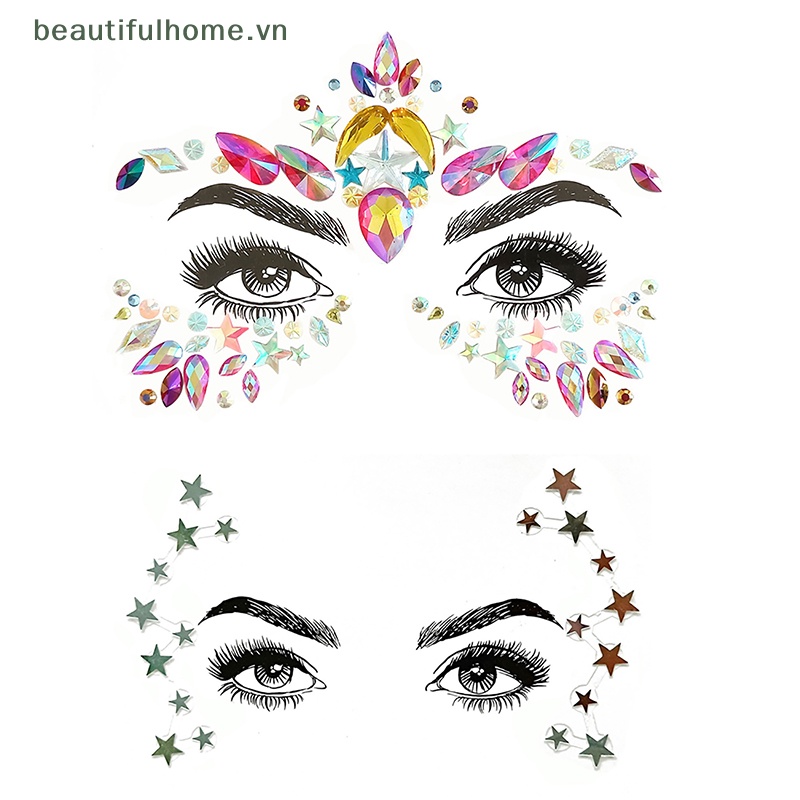 Đá Quý Tự Dính Trang Trí Mặt / Tiệc Tùng Đính Đá Mardi Gras