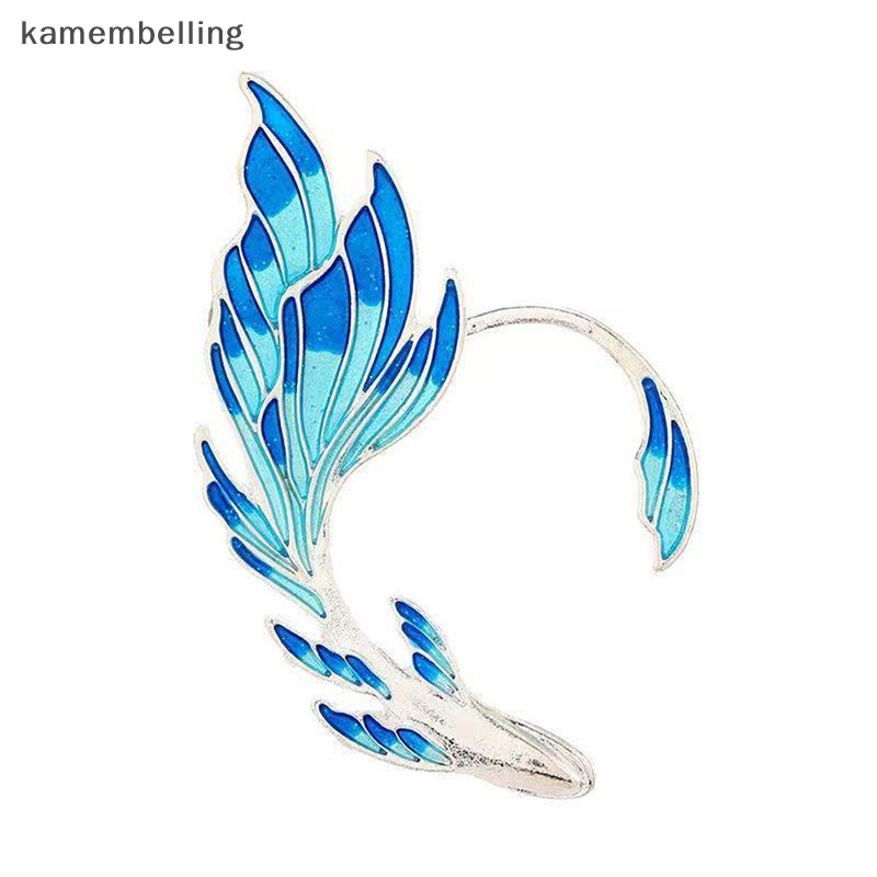 Kamembelling Khuyên Kẹp Vành Tai Hình Đuôi Cá Màu Gradient Thời Trang Cho Nữ