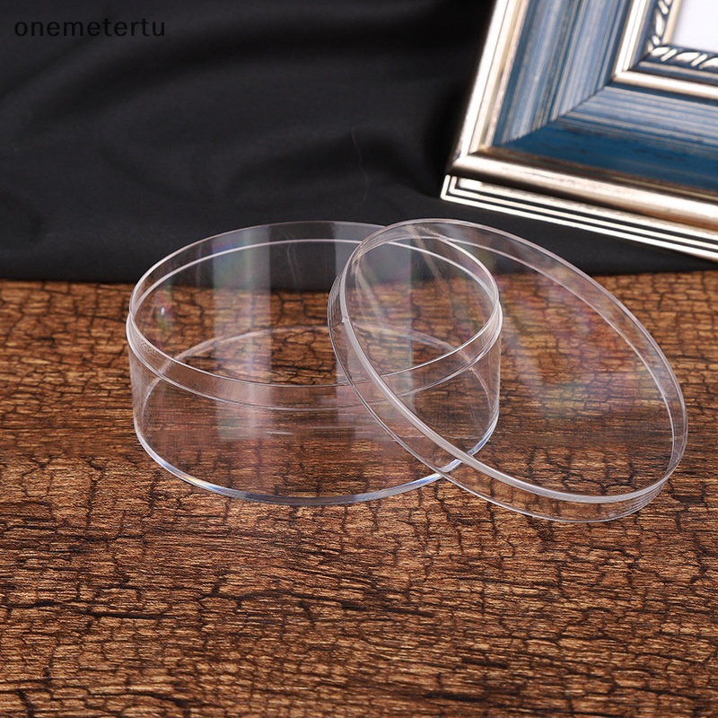 Hộp Nhựa Trong Suốt Hình Tròn 8 * 3Cm 120ml Đựng Kẹo / Socola Tiện Dụng