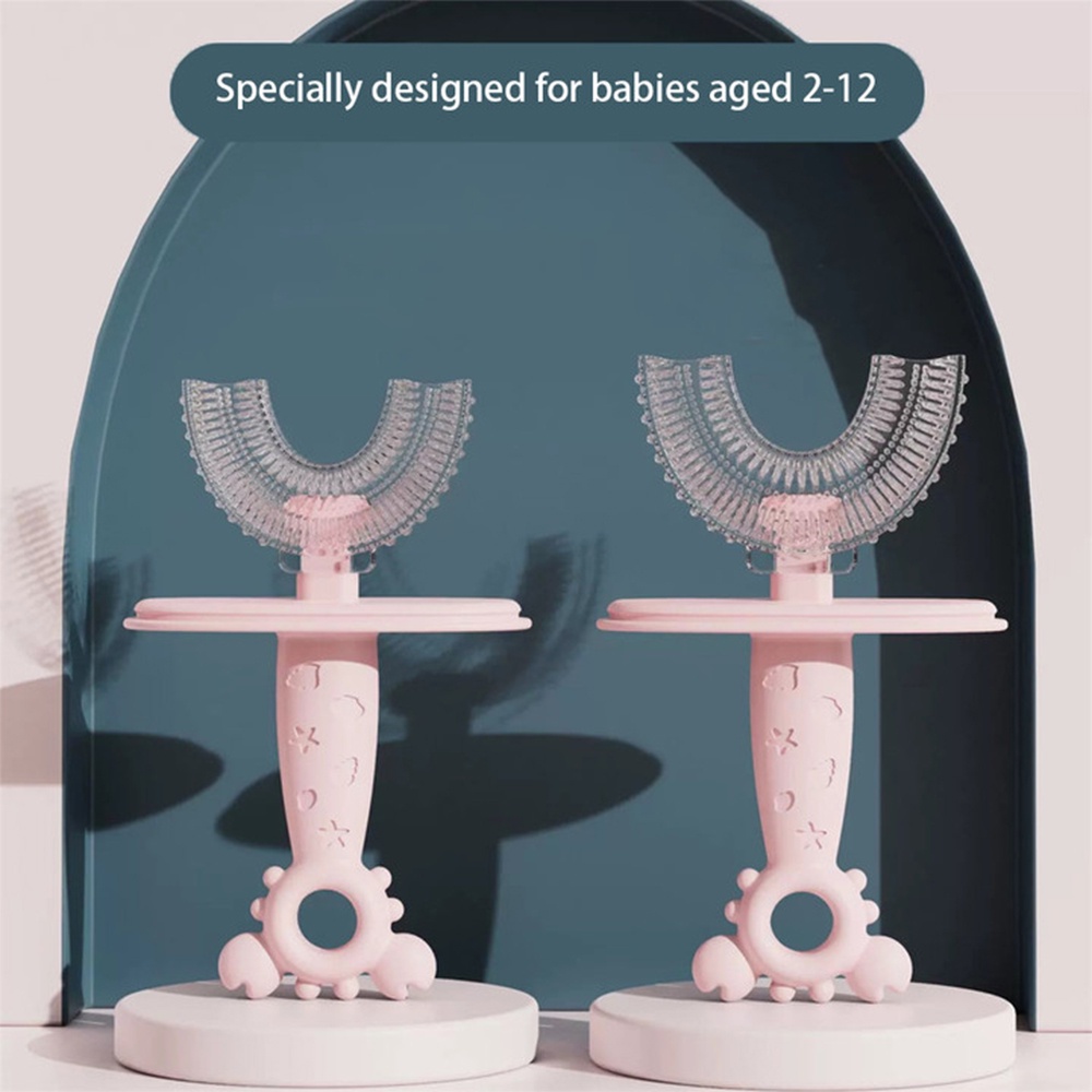 Bàn Chải Đánh Răng Xoay 360 Độ Hình Chữ U Cho° Bàn Chải Đánh Răng Bằng Silicone Chống Bụi Cho Bé