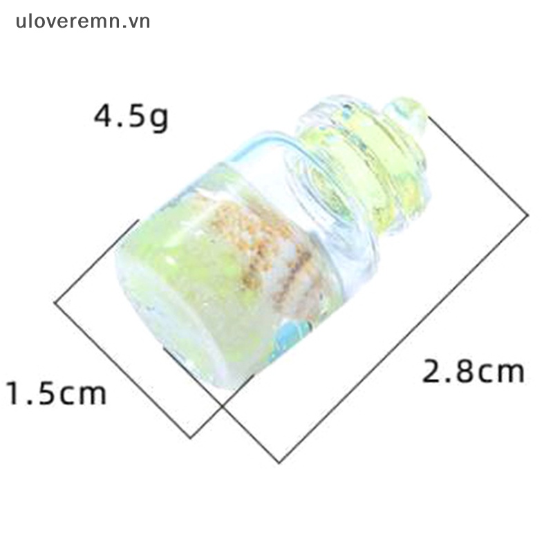 Set 5 Bình Thủy Tinh Mini Có Móc Khóa Họa Tiết Hoạt Hình Dễ Thương