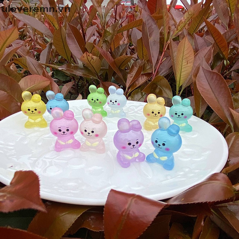 Set 2 Kẹp Tóc Hình Thỏ Dạ Quang Bằng Nhựa Resin Dành Cho Trang Trí Điện Thoại