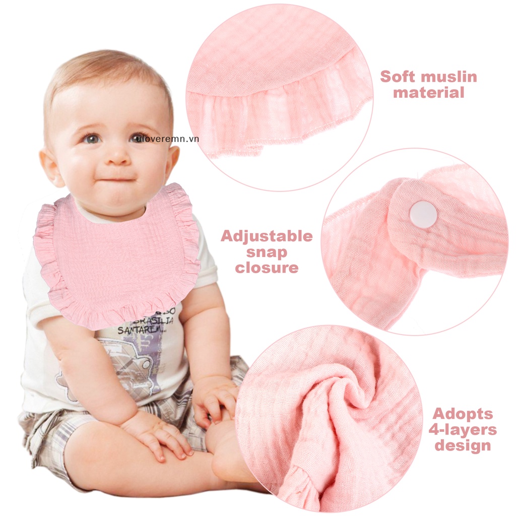 Set 16 Yếm Ăn Chất Liệu Bằng Cotton 0-24 Tháng Mềm Mại Màu Trơn Cho Bé