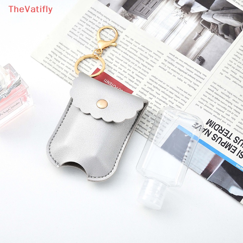 [Thevalifly] Chai Đựng Nước Rửa Tay Khử Trùng Bằng Da Có Móc Khóa Có Thể Nạp Lại