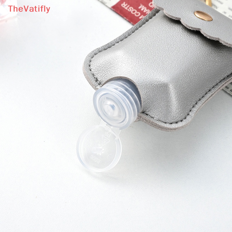 [Thevalifly] Chai Đựng Nước Rửa Tay Khử Trùng Bằng Da Có Móc Khóa Có Thể Nạp Lại