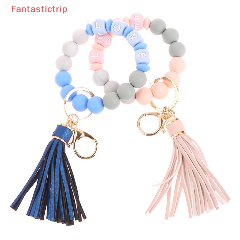 [Fantastictrip] Móc Chìa Khóa / Vòng Tay Chuỗi Hạt Silicon Tua Rua Mới