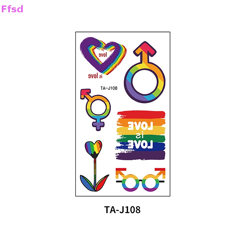 {Ffsd} Hình Xăm Dán Tạm Thời Chống Thấm Nước Có Thể Tháo Rời Ánh Sáng LGBT