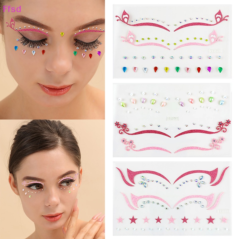 {Ffsd} Miếng Dán Kẻ Mắt Pha Lê Hình Bướm Trang Điểm Lễ Hội * Bán Chạy