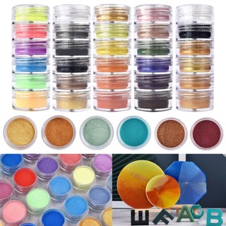 6 màu sắc/Set Pearlescent Powder Pigment Bột khoáng Mica tự nhiên DIY Epoxy Nhựa nhuộm Trang sức Sản phẩm mỹ phẩm