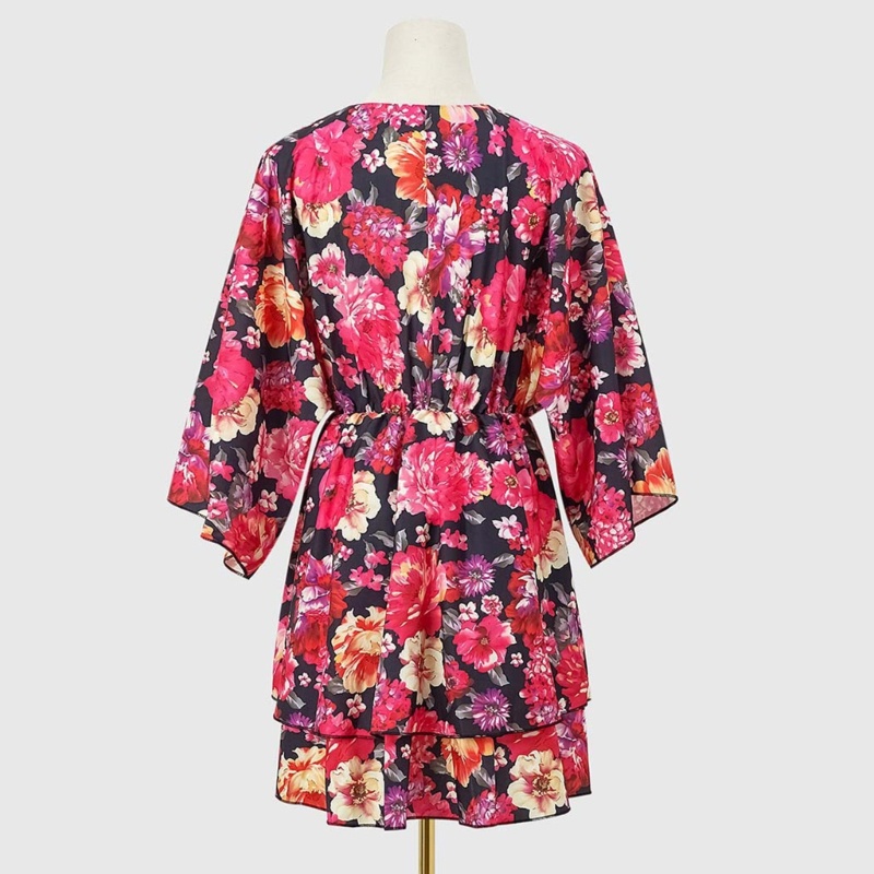 Đầm Xòe Cổ Chữ V Tay Ngắn Phong Cách Bohemian Thanh Lịch Dành Cho Nữ