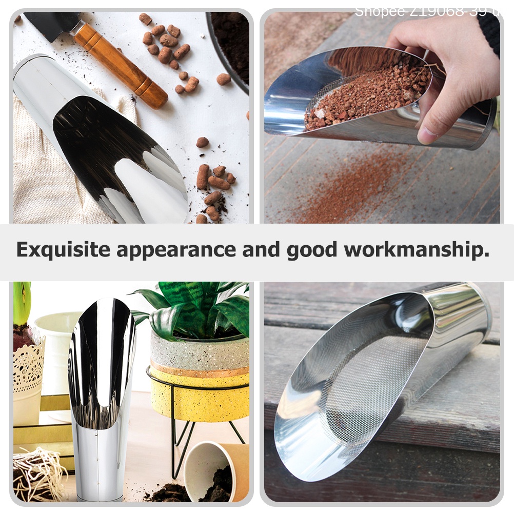 Bộ 2 Xẻng Xúc Đất Làm Vườn Bằng Thép Không Gỉ 17X4CM