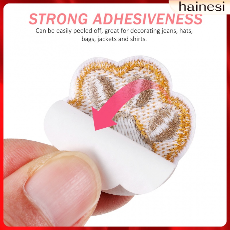 Bộ 7 Sticker Ủi Thêu Hình Dấu Chân Chó Dễ Thương