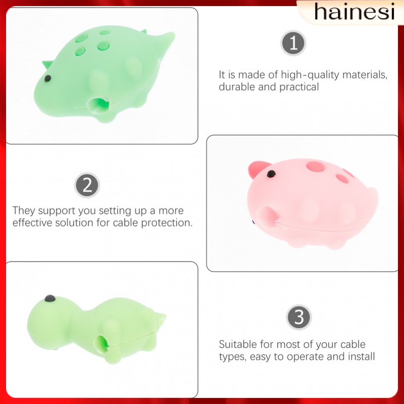 Set 3 Phụ Kiện Bảo Vệ Dây Cáp Sạc Bằng Silicon Hình Thú Dễ Thương