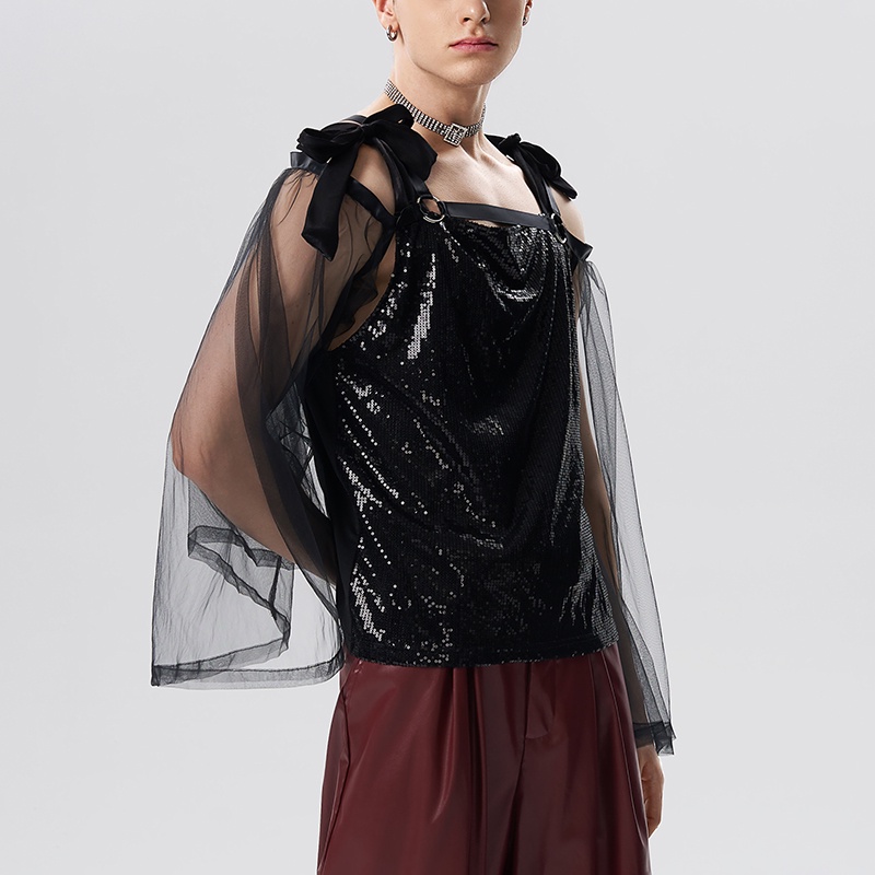 Áo INCERUN tay ngắn thiết kế khoét vai chất lượng cao