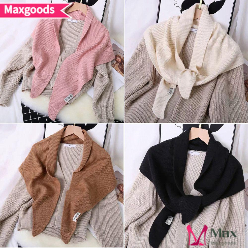 Khăn Choàng Cổ Dệt Kim Hình Tam Giác Thắt Nút Sáng Tạo Cho Nữ