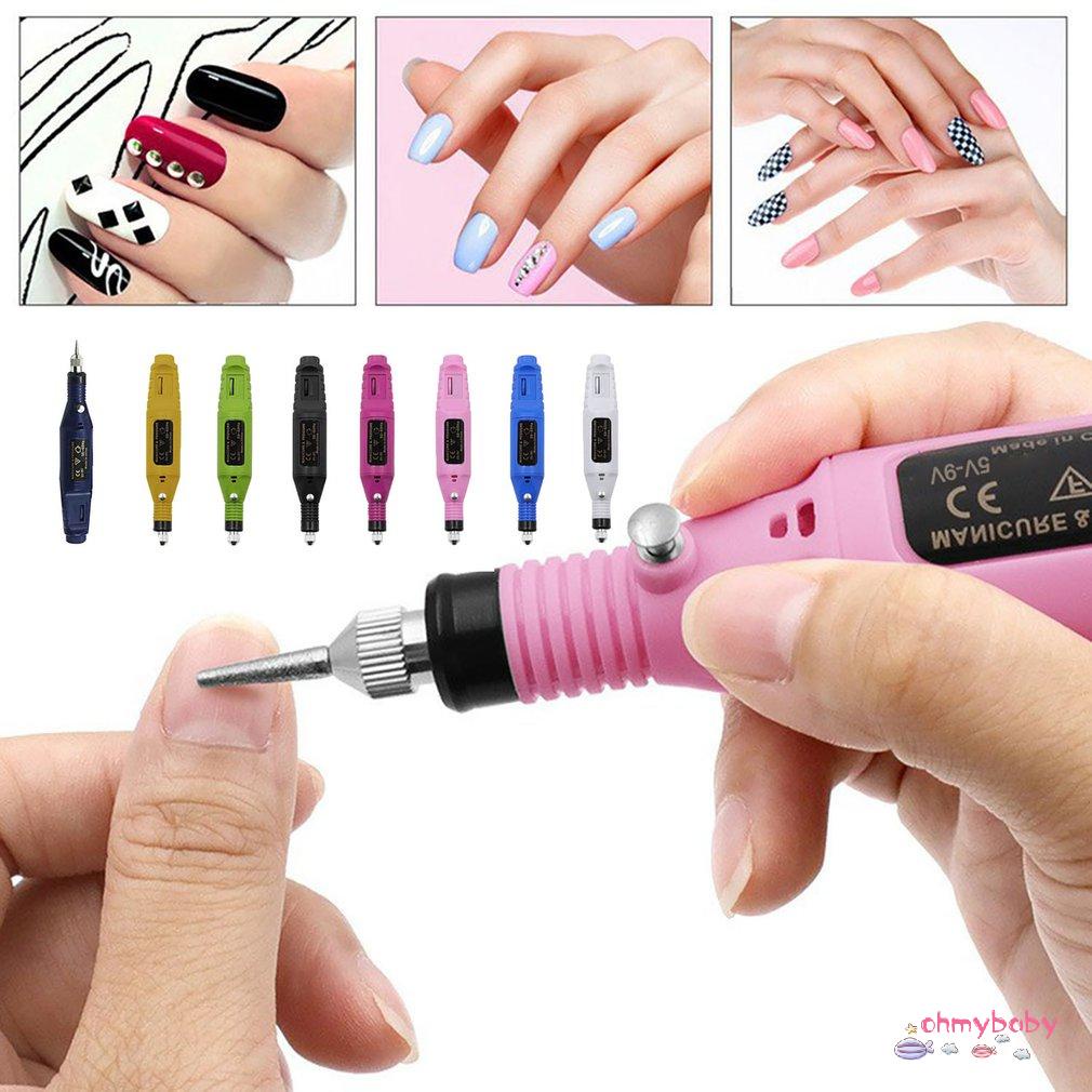 [OMB] Máy Mài Điện Khoan Mini Sạc Usb Bút Dụng Cụ Cho Móng Tay [Z/10]