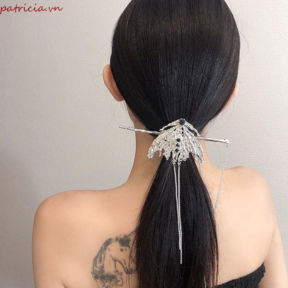 Kẹp Tóc Dây Xích Bằng Hợp Kim Phong Cách Retro Hàn Quốc Tinh Tế Cho Nữ