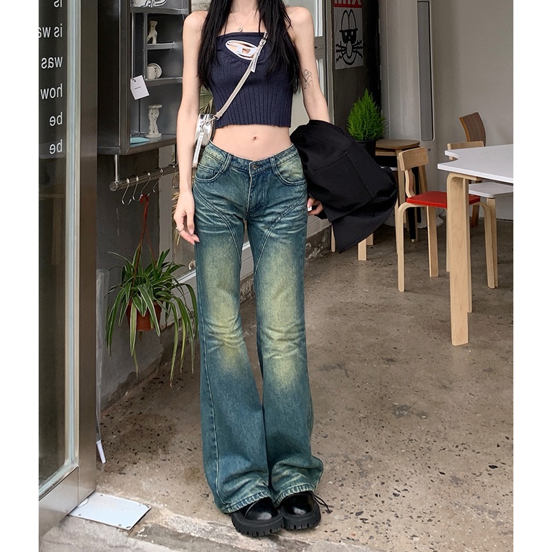 Quần Jean Dài Dáng Ôm Phối Túi In Họa Tiết Thời Trang Mùa Hè Xinh Xắn Cho Nữ