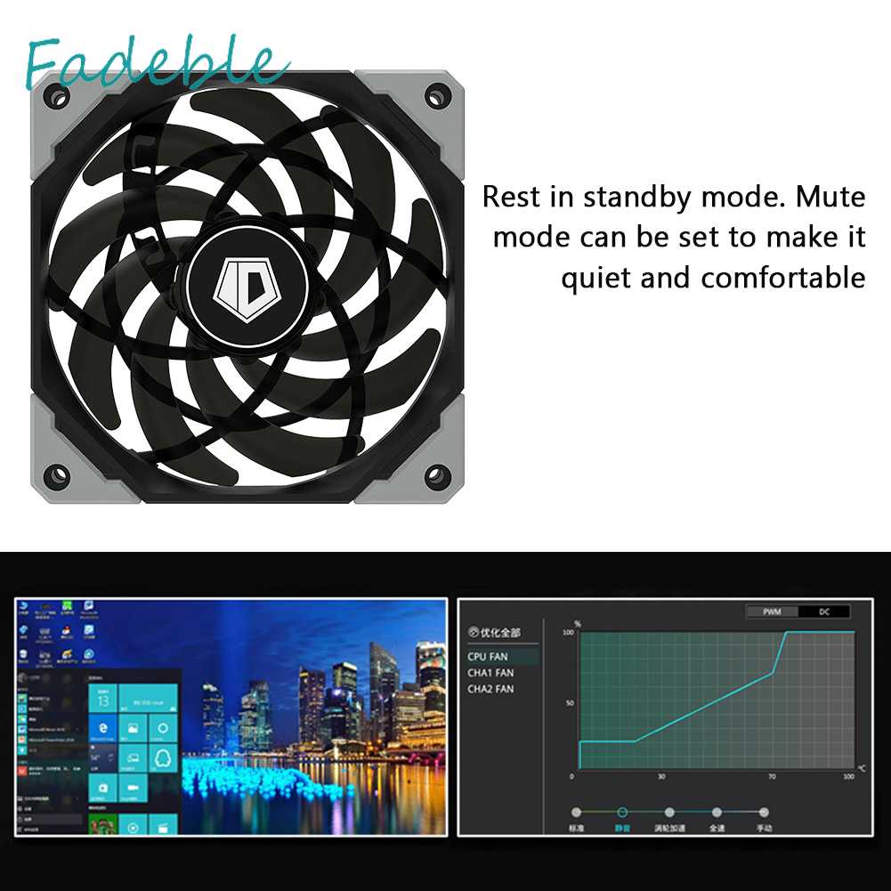 Quạt Tản Nhiệt Làm Mát 120mm Không Ồn Cho Máy Tính