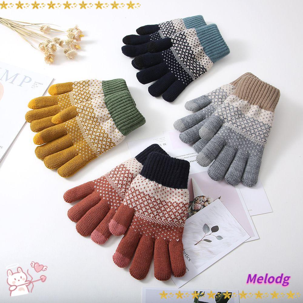 Găng Tay Len Dệt Kim Dày Dặn Giữ Ấm Mùa Đông Cho Người Lớn