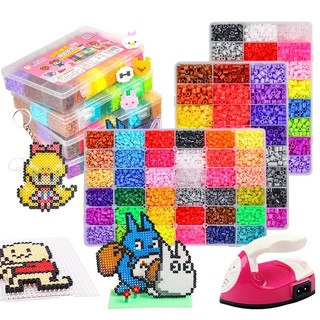 Diy perler fuse beads kit 2.6mm craft bead set creative educational diy toy with iron and accessories gift for kids adults children