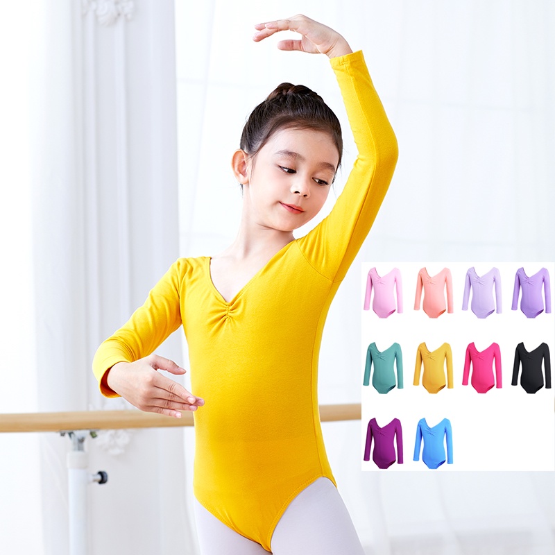 Trang Phục Múa Ba Lê Tay Dài / Ngắn Chất Liệu Cotton Cho Bé Gái