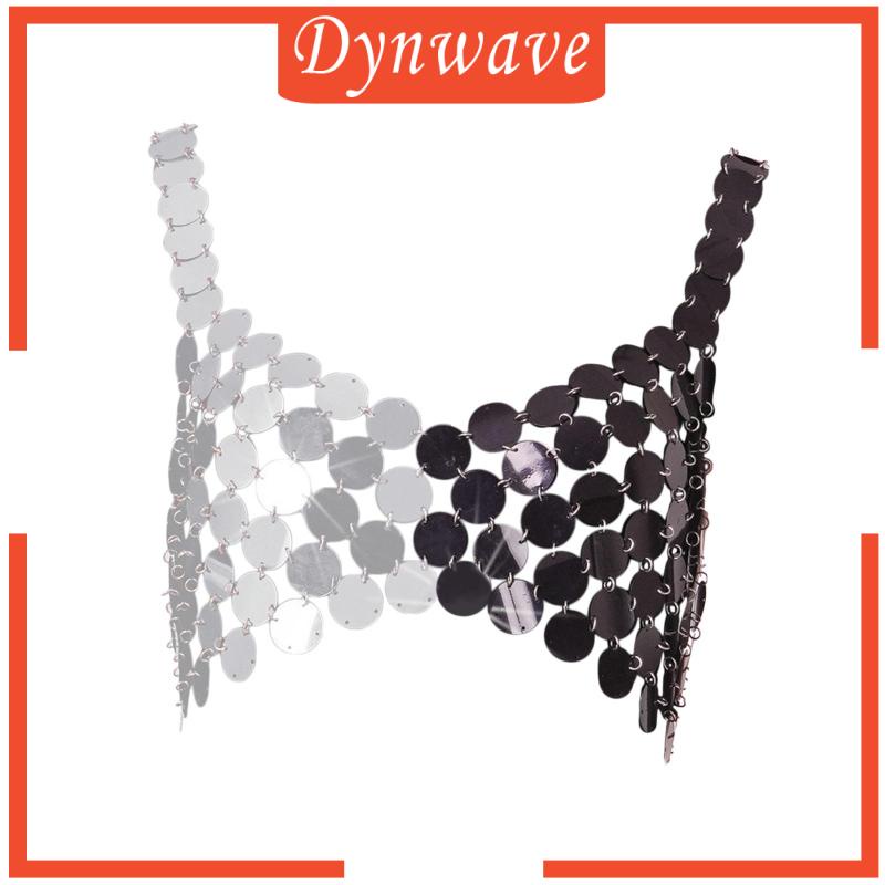 [Dynwave] Áo Crop Top Dây Đính Kim Sa Hóa Trang Bộ Lạc Múa Bụng Cho Nữ Dịp Halloween