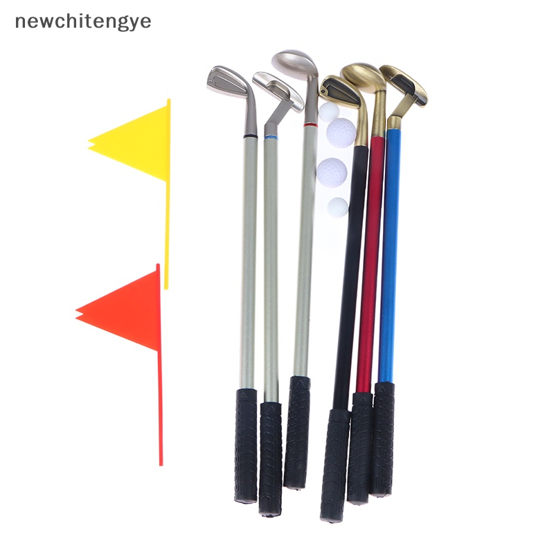 1 Bộ Bút Bi Golf Mini Để Bàn Màu Xanh Lá 3 Clubs
