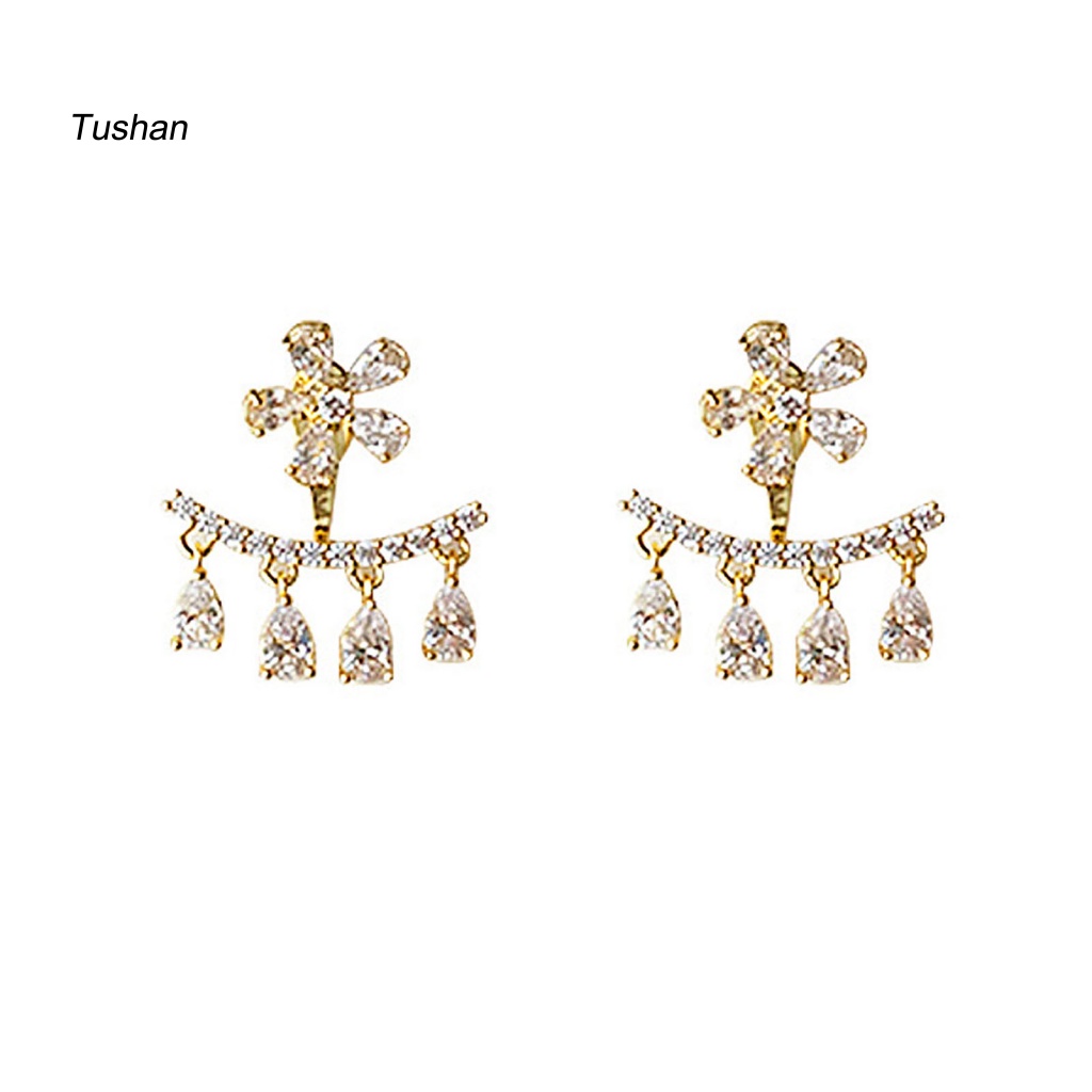 Bông Tai Dạng Đinh Tán Hình Hoa Đính Đá Lấp Lánh Phong Cách Bohemia Cho Nữ