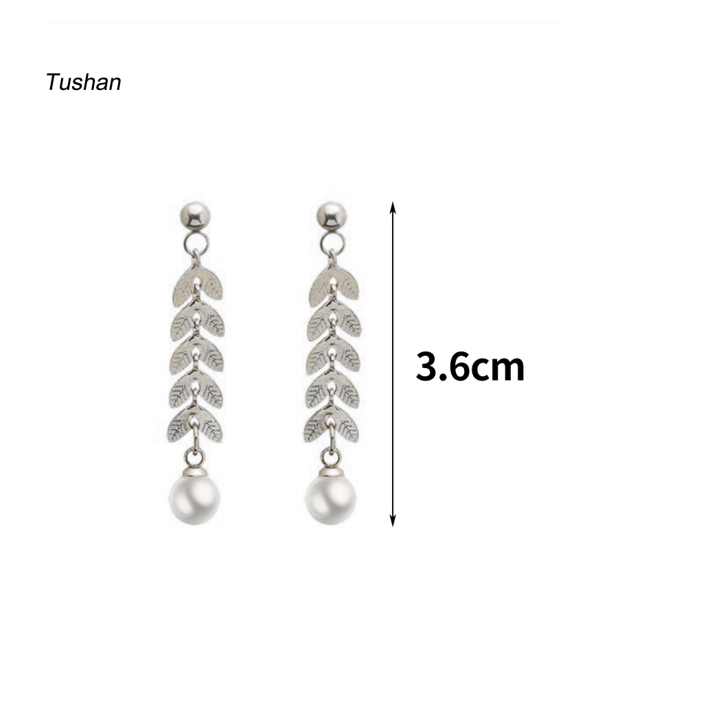 1 Đôi Bông Tai Dáng Dài Đính Ngọc Trai Giả Thời Trang