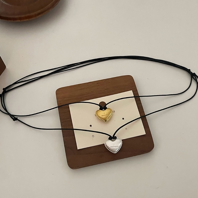 Yoi Vòng cổ Hình Trái Tim Dây Sáp Xương Quai Xanh Có Thể Điều Chỉnh Khí Chất Niche Hàn Quốc Cho Nữ Sinh