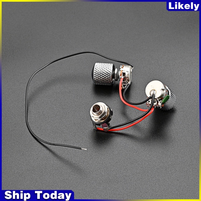 1 Bộ Phụ Kiện Jack Cắm Âm Lượng A500k B500k 1 Tone 1 Bằng Đồng Mạ Chrome Cho Đàn Guitar