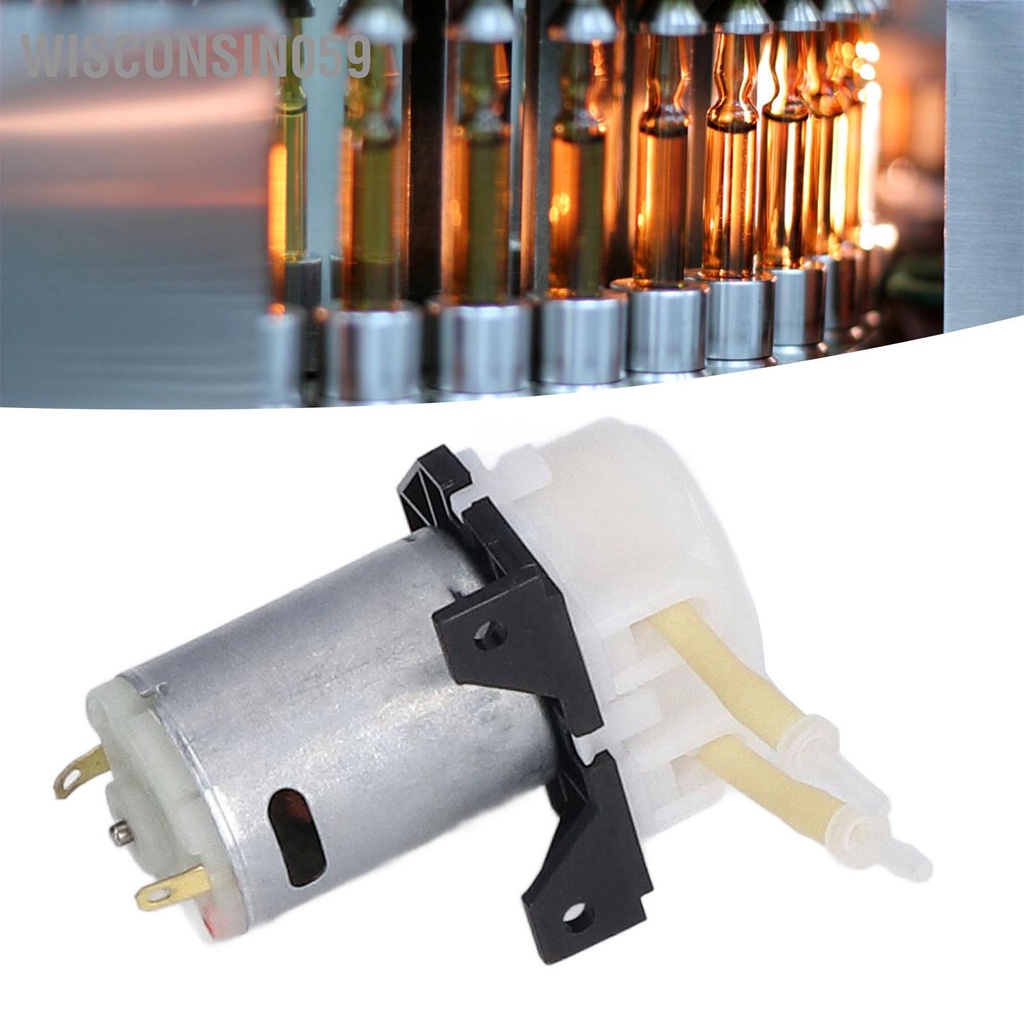Wisconsin059 Máy Bơm Nhu Động DC Định Lượng Mini Tự Mồi Cho Bể Cá Phân Tích Sinh Hóa 12V