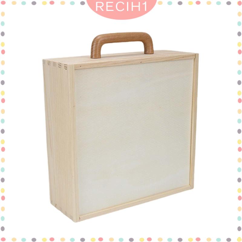 Hộp Đựng Quà Bằng Gỗ Có Tay Cầm Và Nắp Đậy DIY