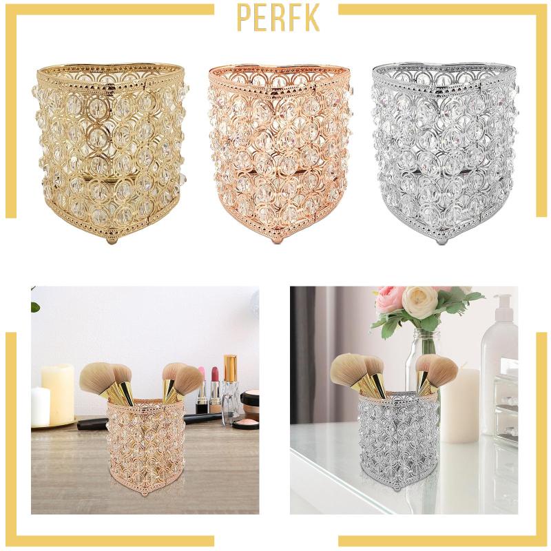 Giá Đỡ Cọ Trang Điểm Thiết Kế Lấp Lánh Phong Cách Châu Âu Tiện Dụng Cho Phòng Ngủ / Văn Phòng