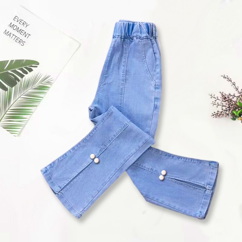 Quần Jeans Ống Loe Chống Muỗi Phong Cách Thời Trang Mới 2023 Dành Cho Bé Gái