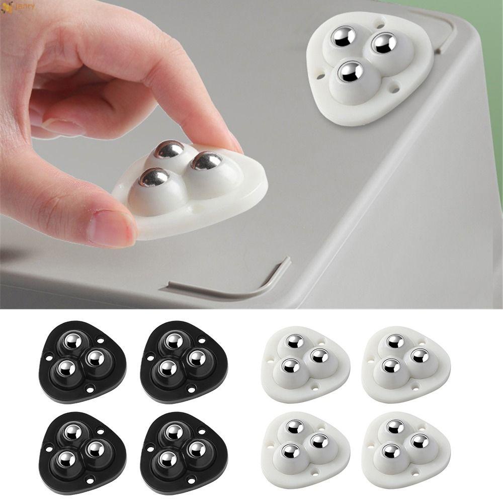 Bộ 4 Bánh Xe Lăn Mini Bằng Inox Xoay 360 Độ Thông Dụng