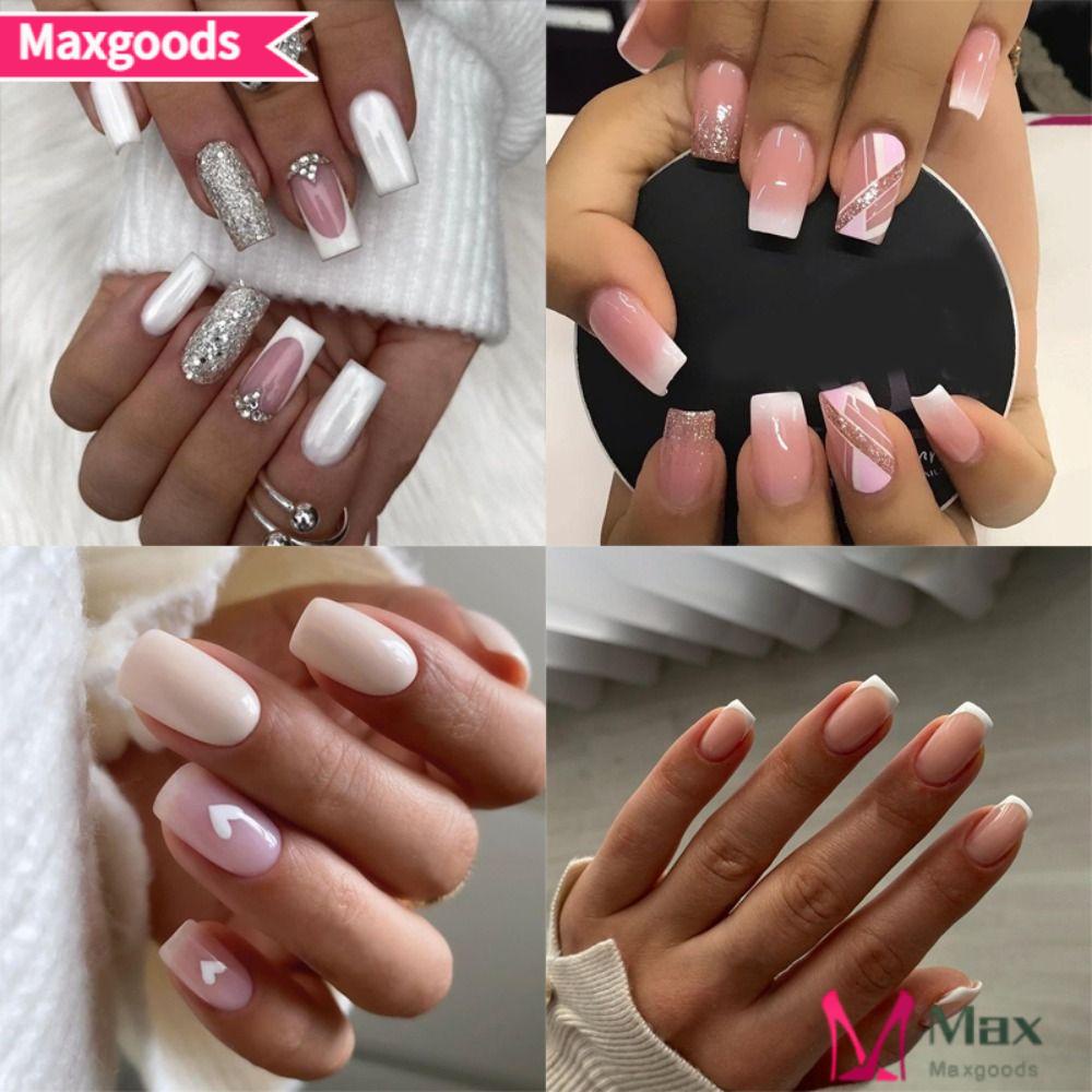 Bộ Móng Tay Giả Che Phủ Toàn Diện Đầu Vuông DIY