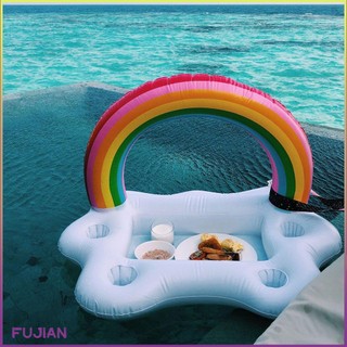 Summer Party Bucket Rainbow Cloud Cup Holder Inflatable Pool Float Beer Drinking Cooler Table Bar Tray Beach Swimming Ring [B/11]