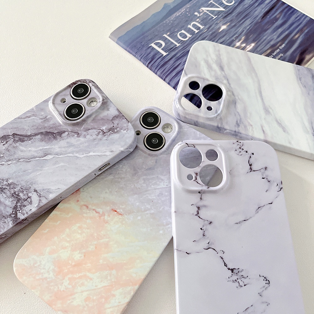 Ốp Điện Thoại TPU Chống Sốc Họa Tiết Vân Đá Cho IPhone 11 14 13 12 Pro Max XR XS Max 7 8 Plus