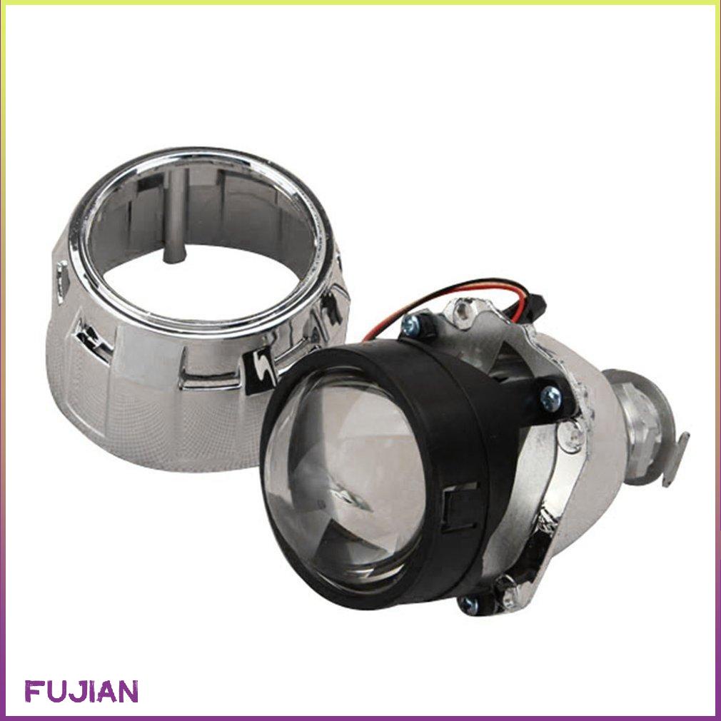 2.5 Inch Xenon Mini Bi-Xenon Hid Clear Projector Lens Cover Shroud Headlight Custom Headlamp H1 H4 H7 Silver