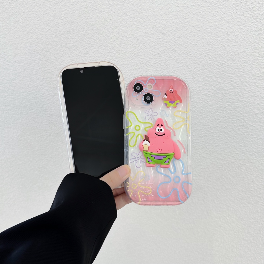 Ốp Điện Thoại TPU Dẻo Trong Suốt Họa Tiết Hoạt Hình Spongebob &amp; Patrick Cho iPhone 13 12 11 Pro Max 14 Plus